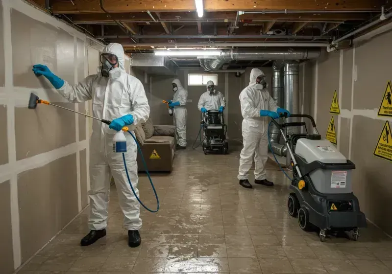 Basement Moisture Removal and Structural Drying process in Mount Wolf, PA